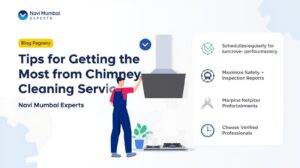 Professional technician providing chimney cleaning services in Navi Mumbai kitchen