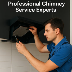 Technician repairing a kitchen chimney in Andheri during professional chimney service