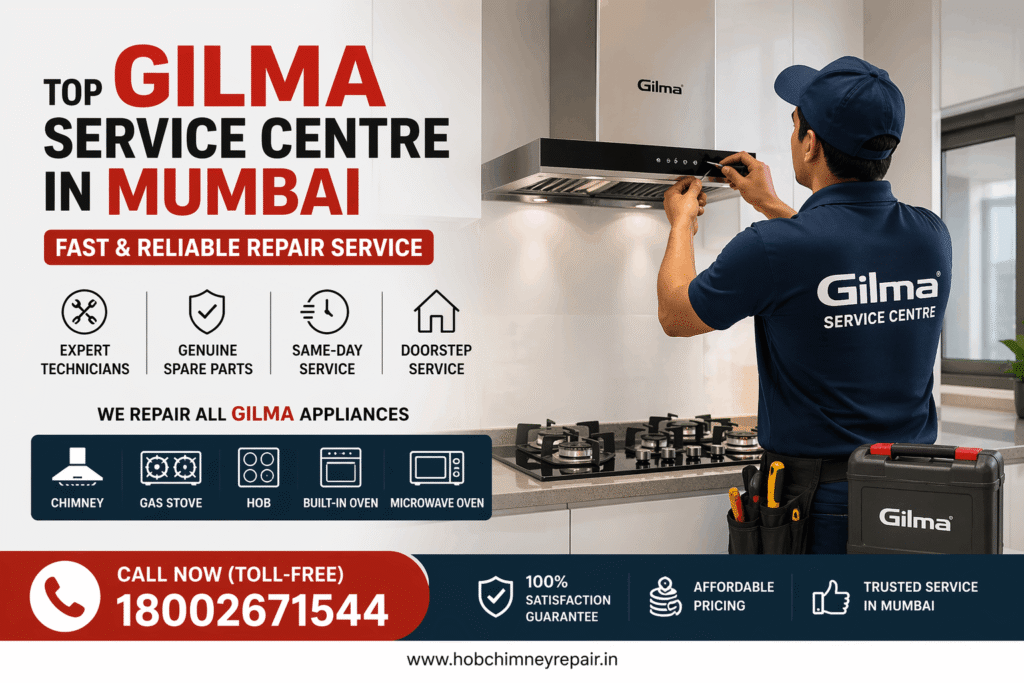 Gilma service centre india technician repairing kitchen chimney same day service