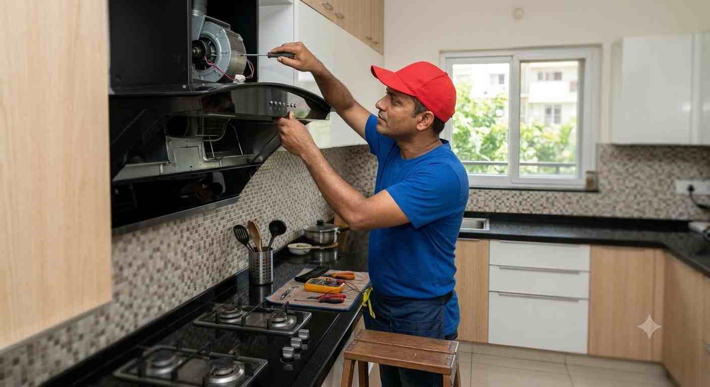 Inspecting a chimney motor for grinding noise